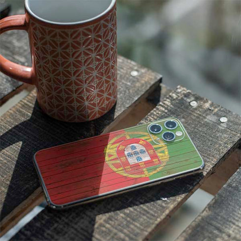Portuguese Flag Dark Wood iPhone 11 Pro Skin